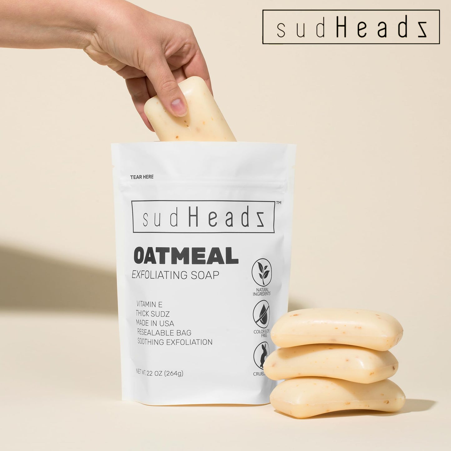 sudHeadz Exfoliating Oatmeal Soap
